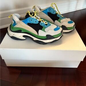 Balenciaga Multicolor Sneakers - Blue, Green, Black, Cream